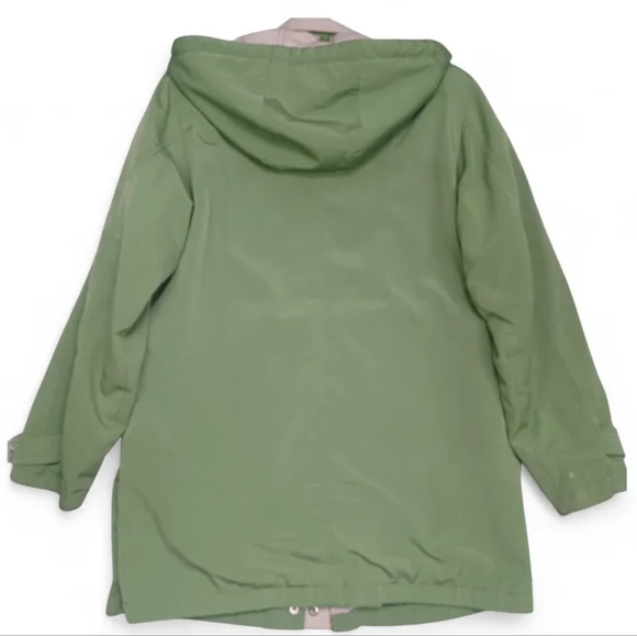 Liz Claiborne Green Utility Jacket with Tan Trim - Picture 2 of 13